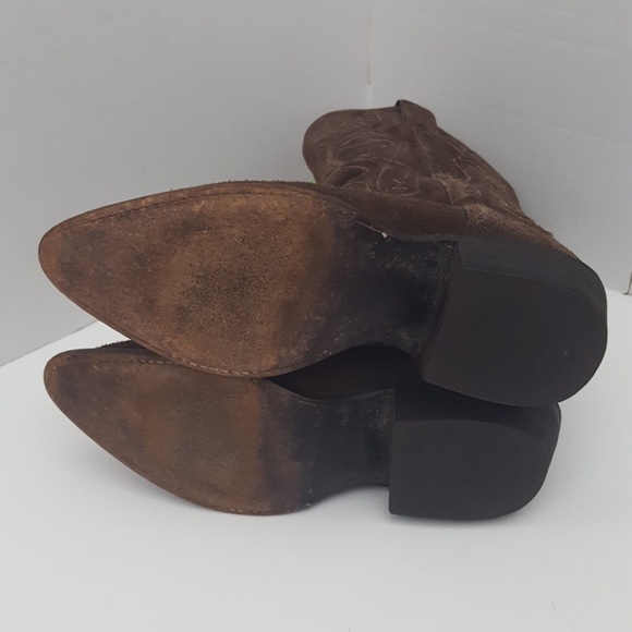 🛑SOLD🛑Frye brown suede western cowboy boots 8 - Picture 6 of 8